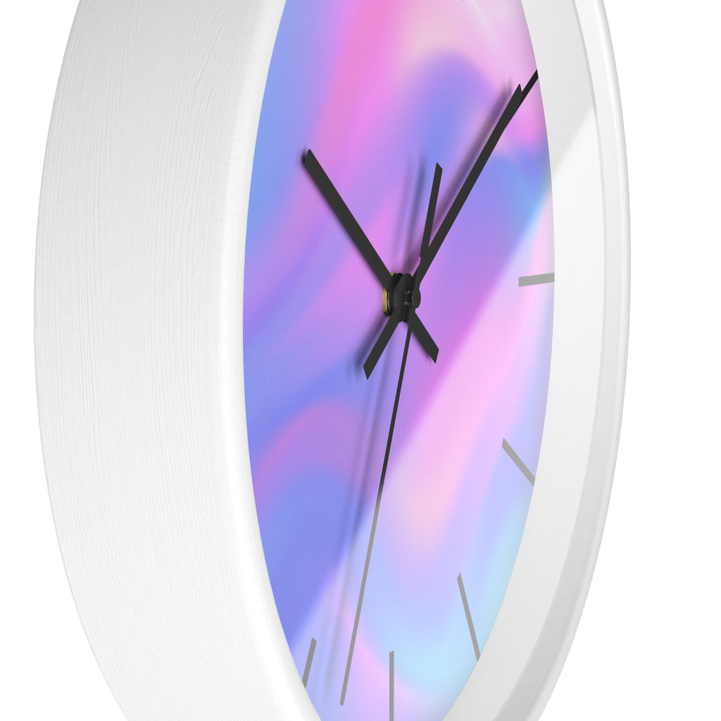 close up round wall clock "Soft Aura" soft gradient circular pattern modern design detail