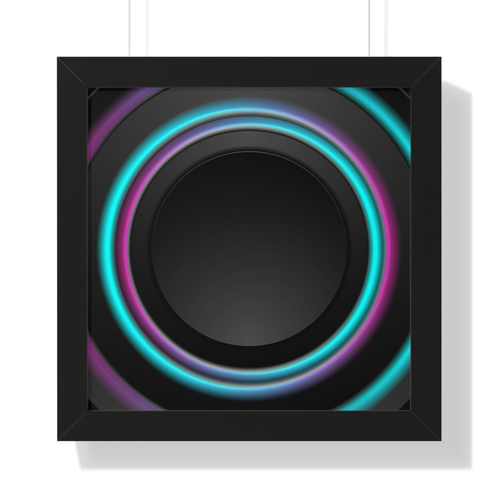 abstract wall art "Orbit Void I" circular neon gradient dark minimal composition modern artwork