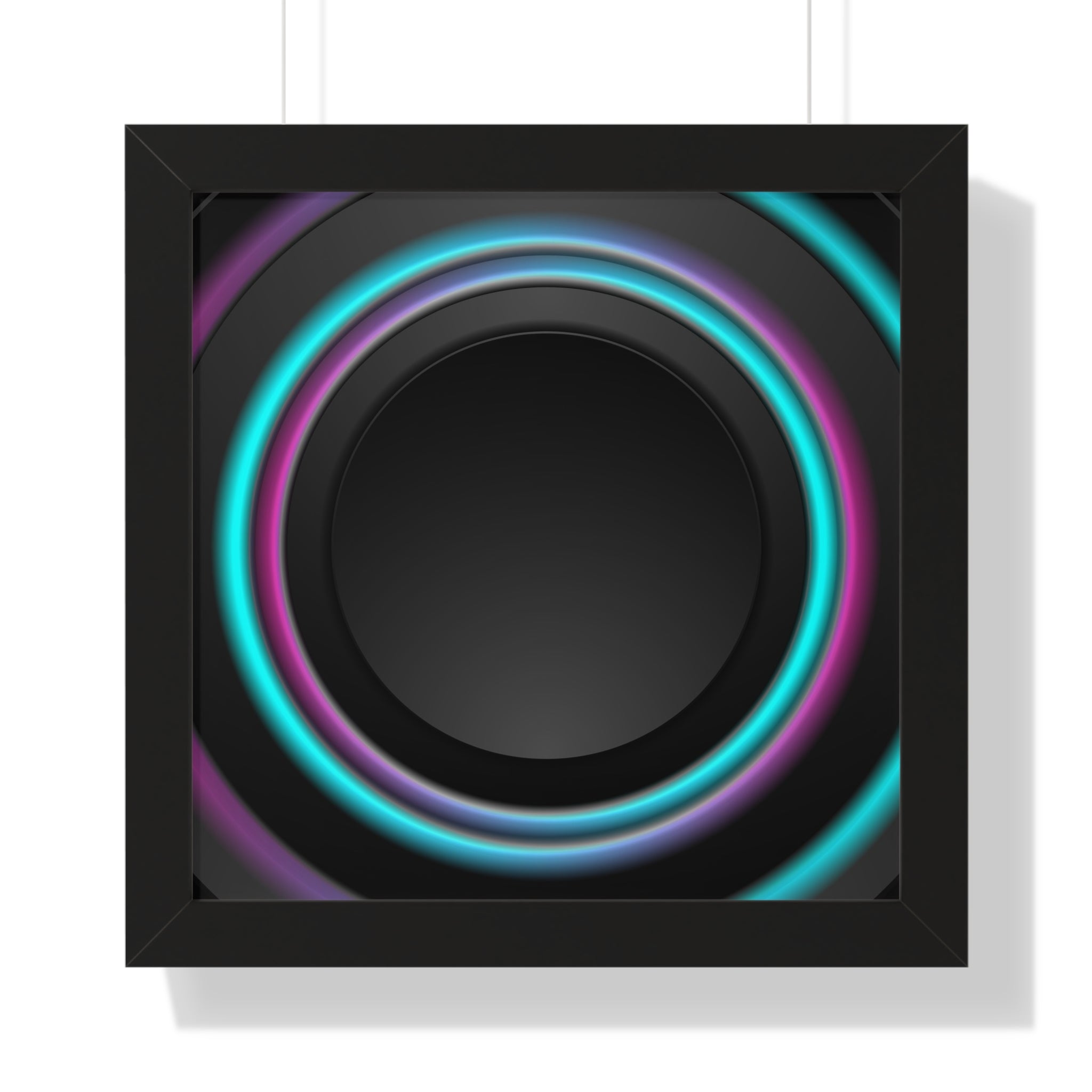 abstract wall art "Orbit Void I" circular neon gradient dark minimal composition modern artwork