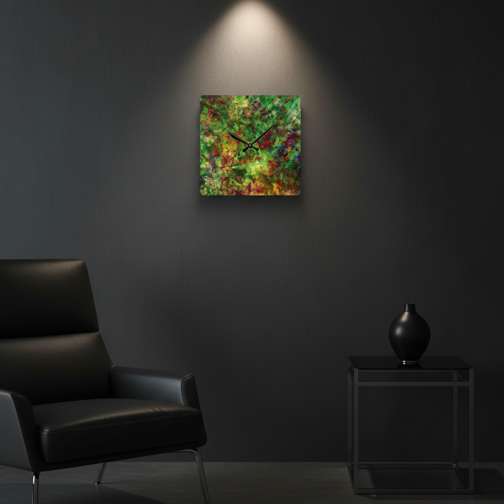 acrylic wall clock "Timekeeper II" in dark grey interior bold abstract time design wall clock minimalist style