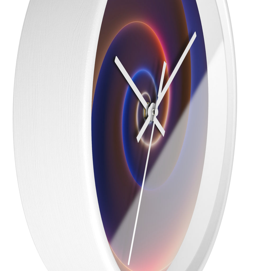 close up round wall clock "Eclipse Spiral" abstract spiral circular pattern modern design detail