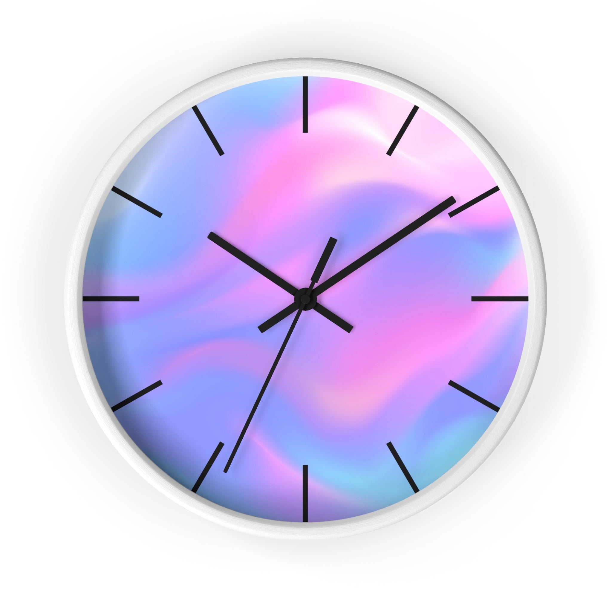round wall clock "Soft Aura" abstract soft gradient circular design modern wall decor