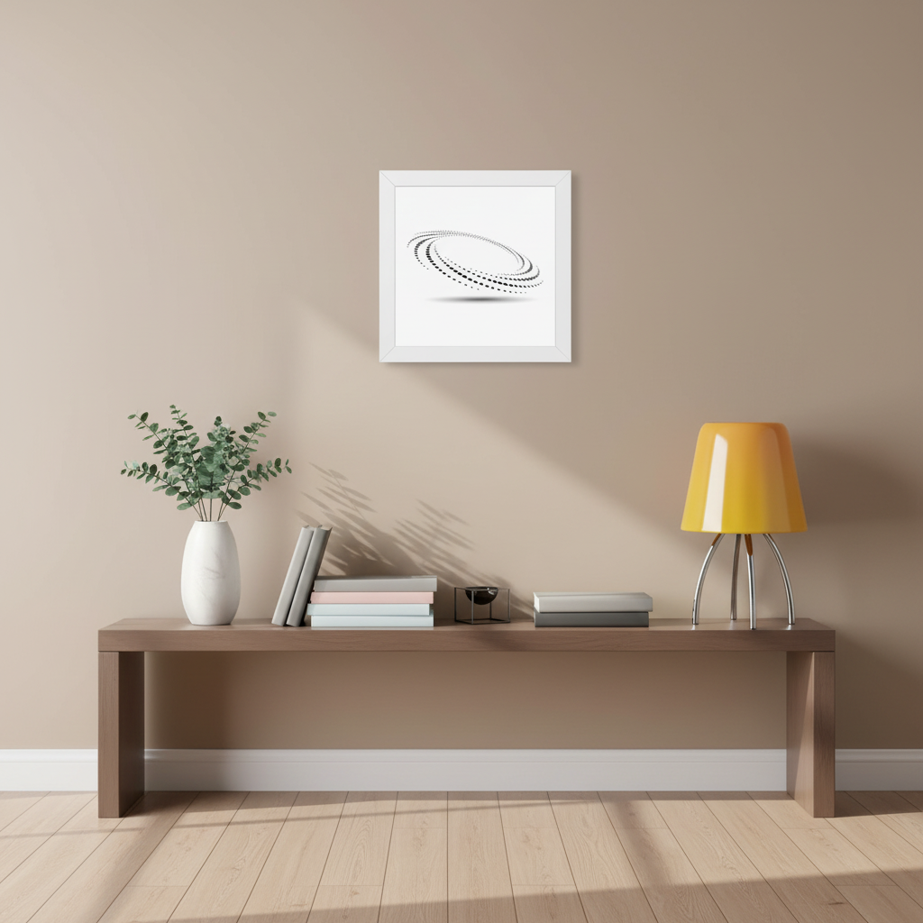 abstract wall art "Ring" in bright modern interior circular abstract artwork minimalist decor