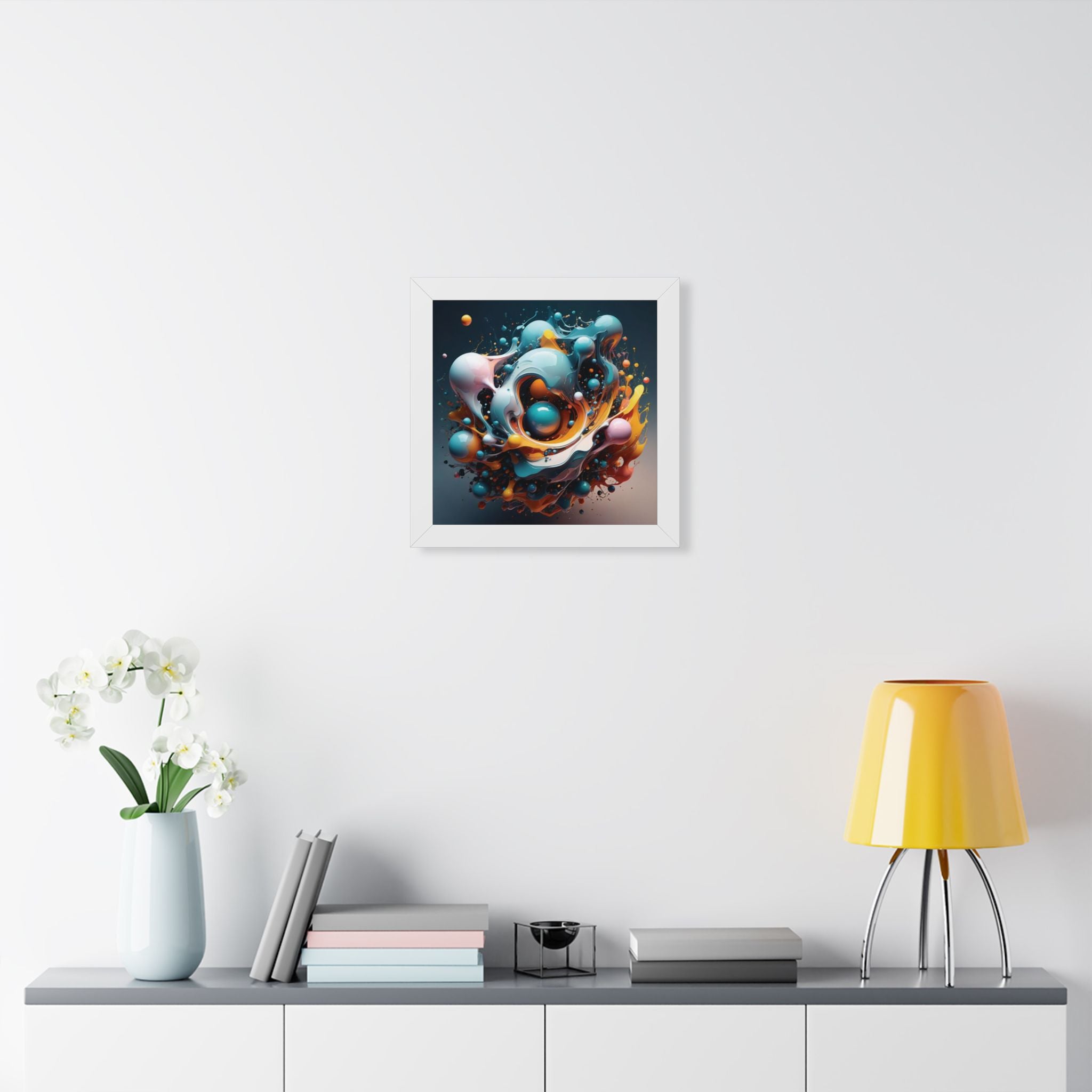 abstract wall art "Flowing Form II" in bright interior fluid abstract artwork modern minimalist decor