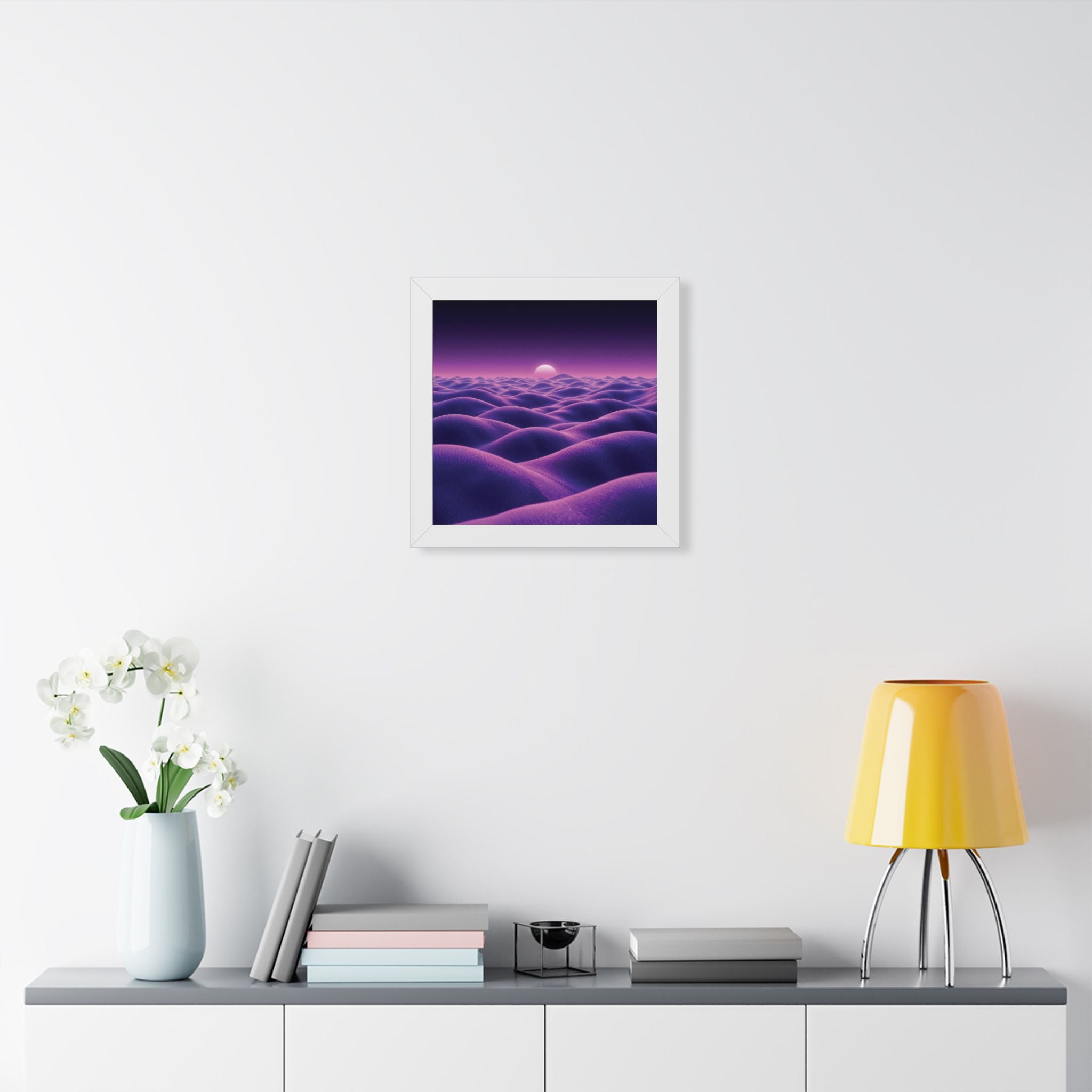 abstract wall art "A Dream of the Violet Valley II" in bright interior violet gradient artwork modern decor