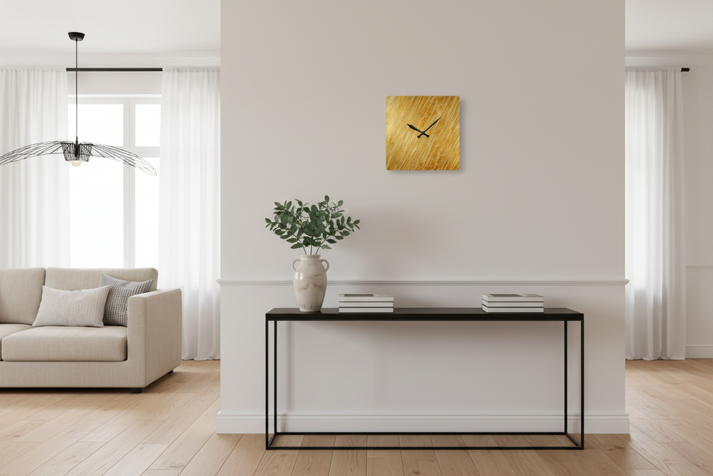 acrylic wall clock "Midnight Gold" in bright interior black gold abstract wall clock modern minimalist decor