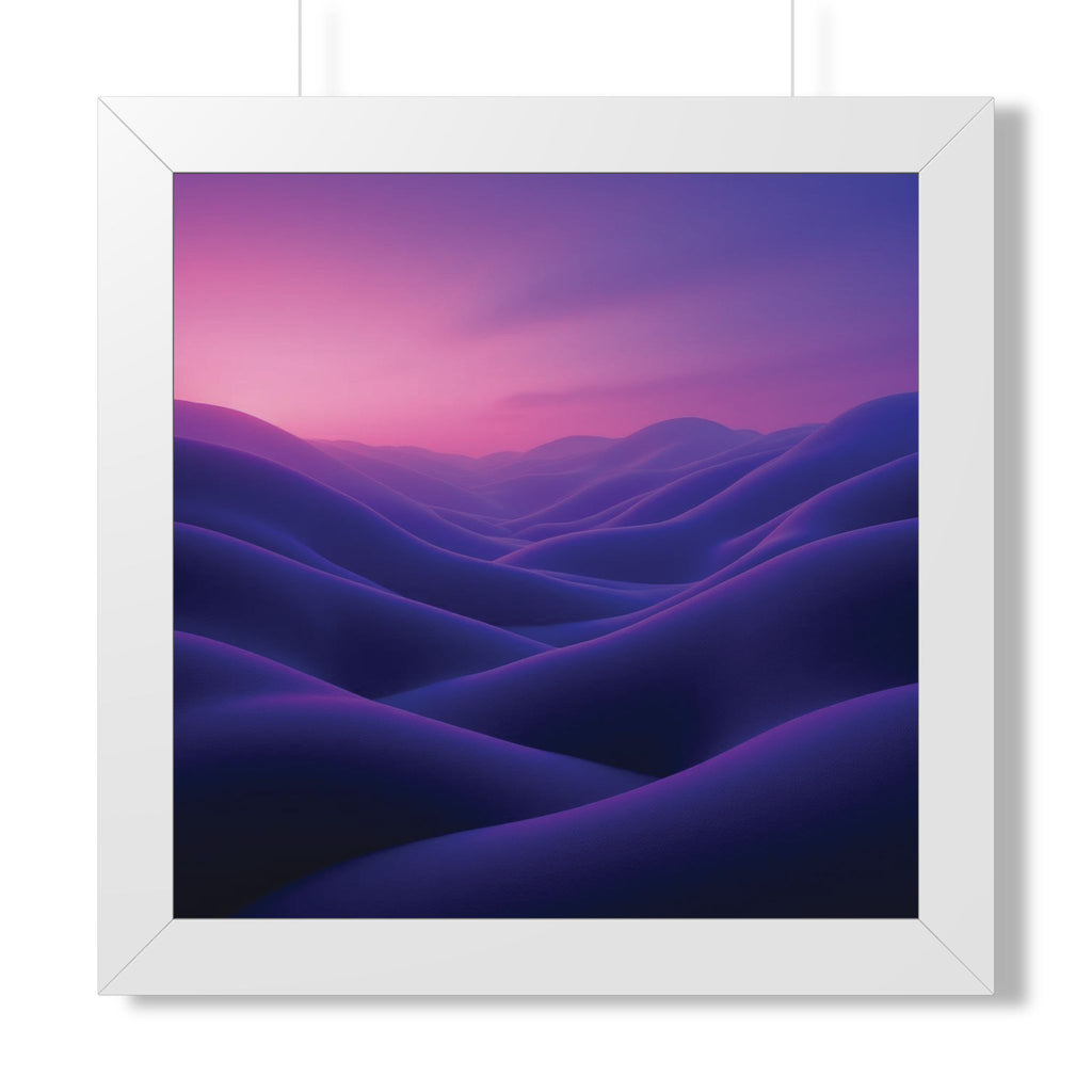 abstract wall art "A Dream of the Violet Valley" purple gradient landscape modern framed wall art minimalist decor