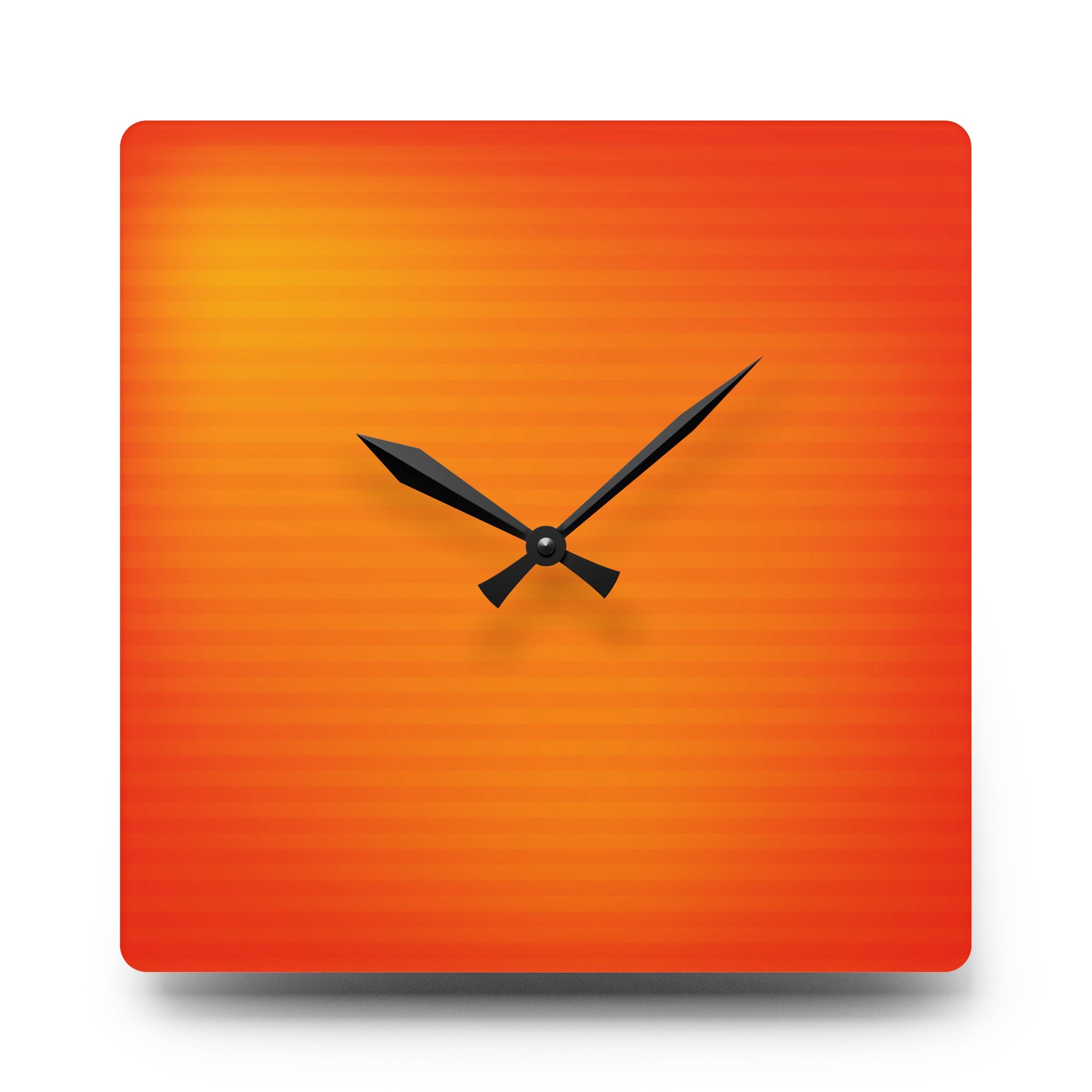AUREN square acrylic wall clock with warm orange and amber gradient design by HOUR1207