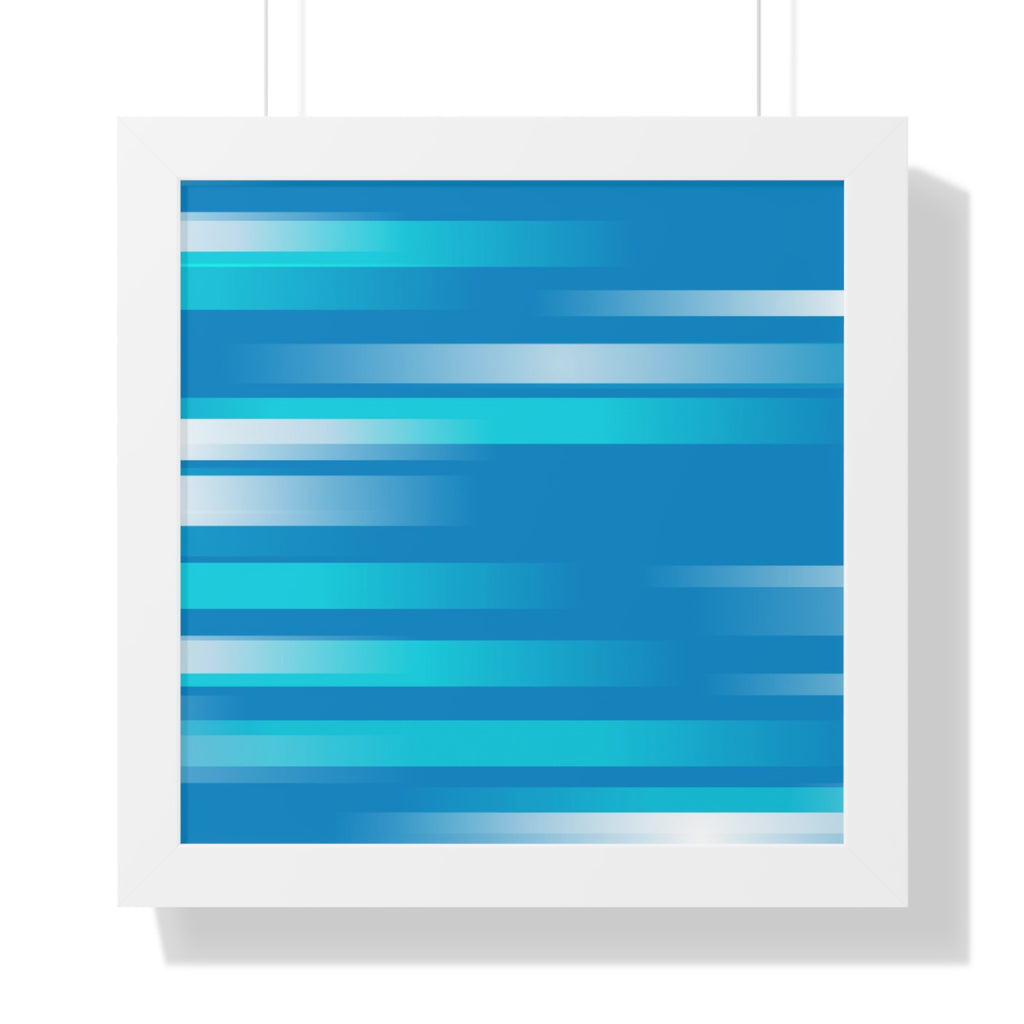 FIRST SOUND by HOUR1207 — abstract blue geometric wall artwork inspired by hidden sound waves and atmospheric rhythm, framed contemporary collector’s edition 1/1.