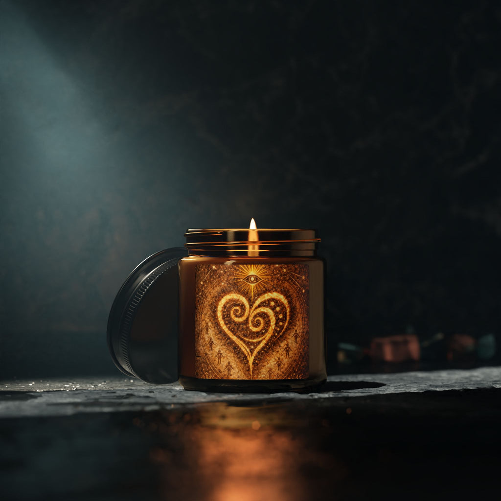 Primal Heart scented candle in amber glass by HOUR1207