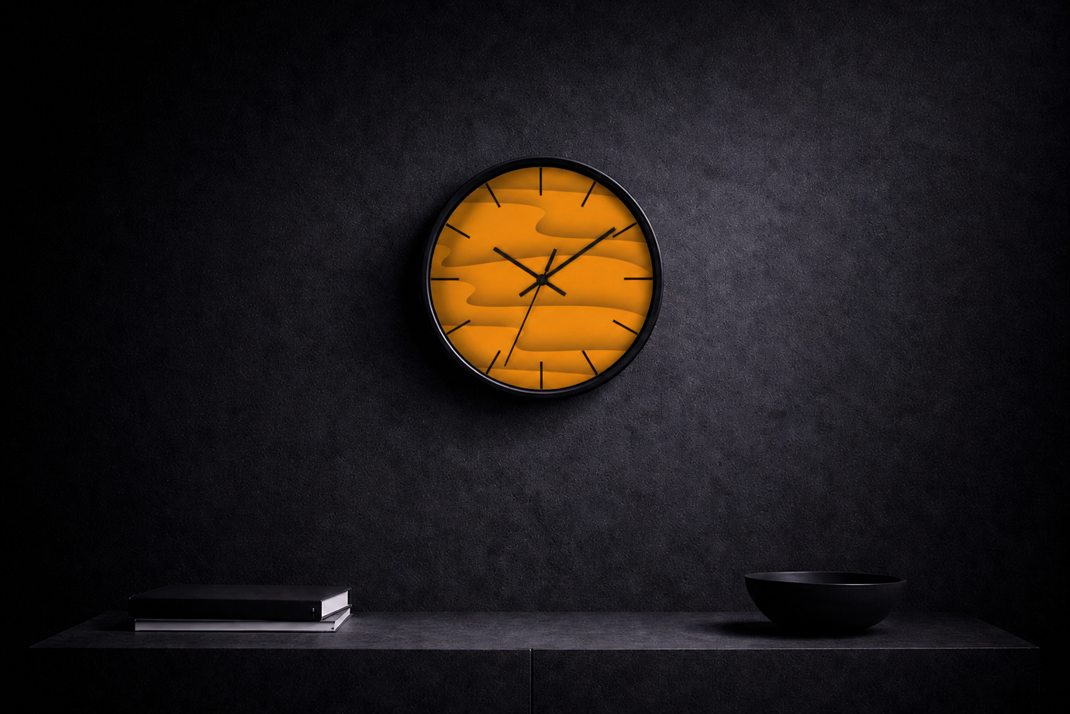 round wall clock "Sands of Time" abstract sand texture design modern wall decor minimalist style