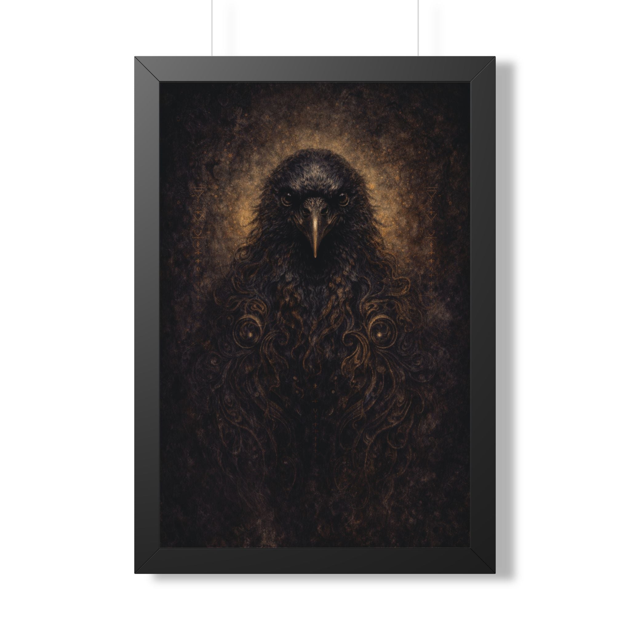 Silent Witness collectible fine art artwork by HOUR1207 Studio in a matte black frame.