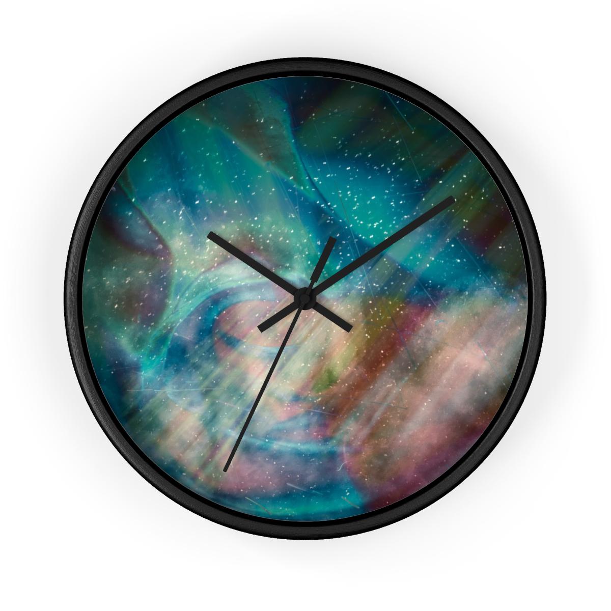 round wall clock "Into Space" abstract cosmic design modern wall decor minimalist style